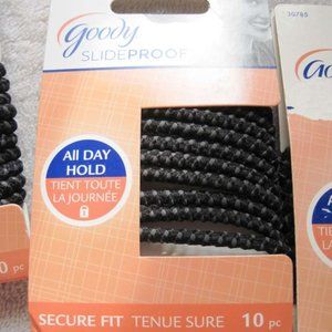 10 Black 2012 Goody Ouchless Stay Put Ponytailer Hair Bands No Metal Elastics